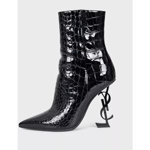 Saint Laurent Opyum Leather Ankle Boots – Size 38.5